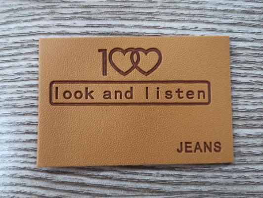 Garment Labels Embossed Leather Patch Sew On Clothing PU Logo