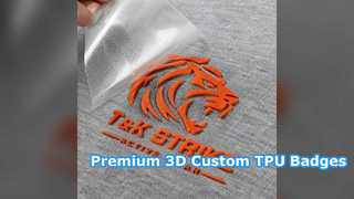 Emblemas TPU 3D personalizados para marcas de vestuário premium