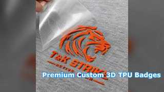 Emblemas TPU 3D personalizados para marcas de vestuário premium