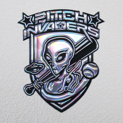 Patch de Voltagem TPU Iridescente Personalizado - Holográfico 3D Alien Logo Badge para Vestuário Esportivo