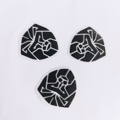 a transferência térmica do silicone do vestuário do efeito 3D etiqueta a cor preta animal