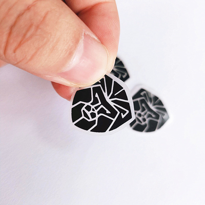 a transferência térmica do silicone do vestuário do efeito 3D etiqueta a cor preta animal