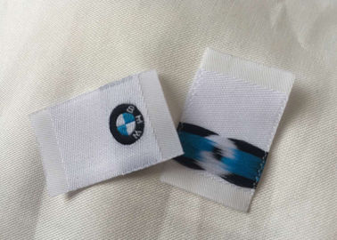 Etiquetas pequenas da tela da roupa do fato, etiquetas tecidas laváveis da costura personalizadas