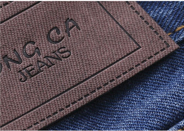 Remendos imprimíveis do couro gravado do logotipo com etiquetas da roupa do couro de Velcro