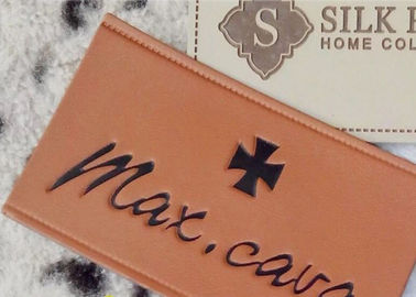 Remendos imprimíveis do couro gravado do logotipo com etiquetas da roupa do couro de Velcro