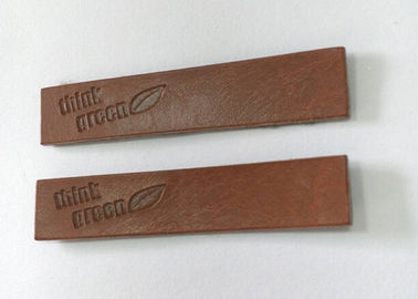 Eco - remendos amigáveis do couro gravado de Brown escuro para a roupa