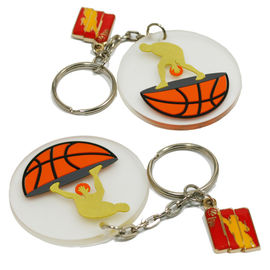 Lembrança relativa à promoção imprimida costume Keychain do silicone dos artigos do projeto da forma do festival