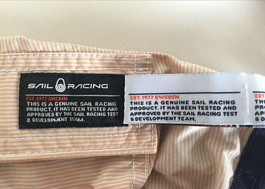 Etiquetas tecidas impressas tela da roupa para o logotipo feito sob encomenda do tipo das crianças