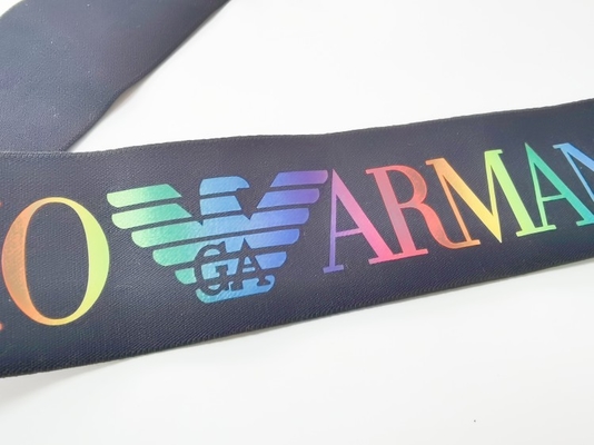 Faixa elástica preta do Spandex/nylon 3CM com logotipo colorido personalizado