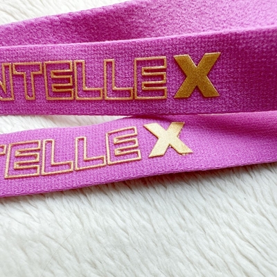 Faixa de elástico Rasgo-resistente e flexível alta do jacquard com logotipo do silicone