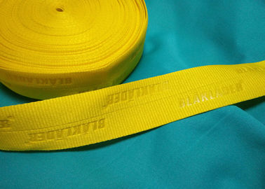 O poliéster 100%/nylon feito malha dobrou a fita elástica com logotipo gravada
