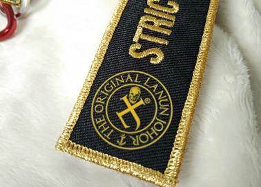 logotipo Keychains do bordado do ouro 3D de 2.5cm