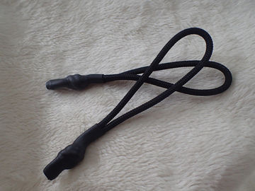 Extrator preto do zíper com cabo de nylon com término de borracha para o vestuário, saco