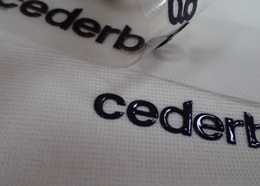 Etiquetas flexíveis high-density da transferência térmica de cópia de tela com logotipo feito sob encomenda do nome