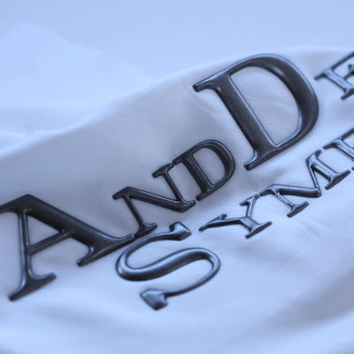 Letras de design personalizadas de alta frequência em relevo Etiqueta de marca 3D TPU Logotipo de transferência de calor Ferro em rótulos para roupas