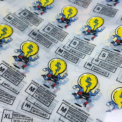 Etiqueta de transferência de roupas de alta qualidade personalizada Etiqueta de transferência térmica Impressão de logotipo