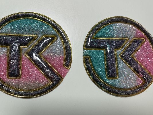 Design Roxo Transferência de Calor Patches de TPU Macio Metálico com Efeito Holográfico Colorido Arco-Íris Personalizado Para Jeans