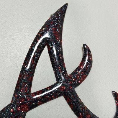 Logotipo em Reboco de TPU 3D de Alta Frequência Personalizado Vermelho Etiqueta de Transferência de Calor Metálico para Saco