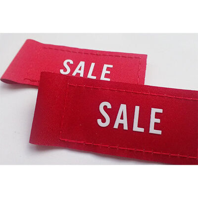 Logotipo de marca personalizado Venda de vestuário Etiqueta Impressão em tela Logotipo tecido para vestuário