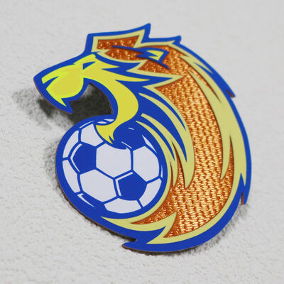 Patch Tatami Impresso em Silicone   Lion & Soccer Design Badge de Transferência Térmica para Vestuário Esportivo