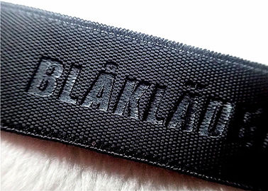 Logotipo personalizado gravado de alta frequência da faixa elástica do jacquard para o vestuário