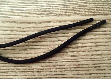cabo não elástico preto de 125cm com logotipo cinzelado em ambas as extremidades da cabeça preta do hardware da pintura
