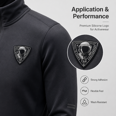 Etiqueta de transferência de silicone brilhante personalizada para roupas esportivas e moda