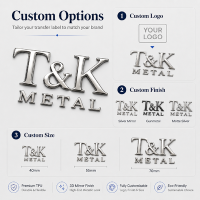 3D High Frequency TPU Badges Soft TPU Transferência de calor Logotipos personalizados Duráveis e disponíveis em várias cores para roupas