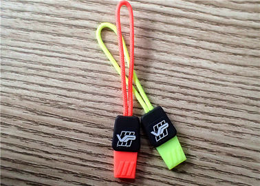 Extrator de borracha do zíper da cor fluorescente com logotipo do Embossment para o vestuário, sacos, bagagens