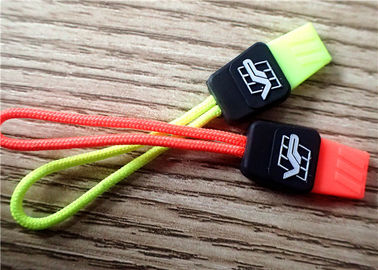 Extrator de borracha do zíper da cor fluorescente com logotipo do Embossment para o vestuário, sacos, bagagens