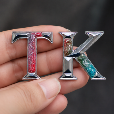 3D METALIC GLITTER LOGO TRANSFERÇÃO DE CALOR etiquetas para vestuário e desporto