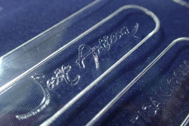 Etiquetas do cair da roupa do logotipo do laser de Coutom, etiquetas acrílicas transparentes
