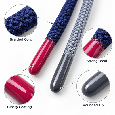 Aglets Personalizados de Silicone Macio para Cordões de Moletom e Acessórios de Vestuário