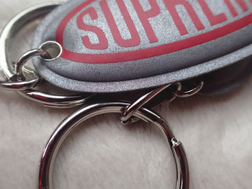 Tela reflexiva de prata feita sob encomenda corrente impressa do Keyring para o presente da promoção