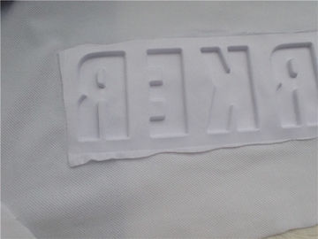 Teste padrão ou logotipo de alta frequência feito sob encomenda da forma 3D para o vestuário, sacos