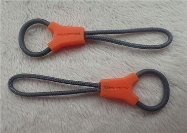 Extrator de borracha do zíper da corda da forma irregular do logotipo de Debossed para sacos do alpinismo
