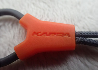 Extrator de borracha do zíper da corda da forma irregular do logotipo de Debossed para sacos do alpinismo