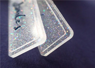 Crachá inteiramente transparente personalizado do PVC com pó colorido para o vestuário