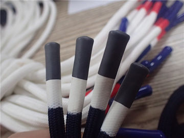 Revestimento cinzento e branco da corda não elástica redonda do poliéster para a roupa