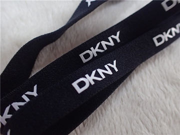 Faixa elástica do roupa interior preto com imprimir a proteção ambiental branca do logotipo do silicone
