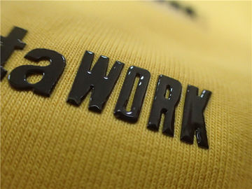 Etiquetas da transferência térmica da forma para o logotipo preto brilhante do silicone do Sportswear