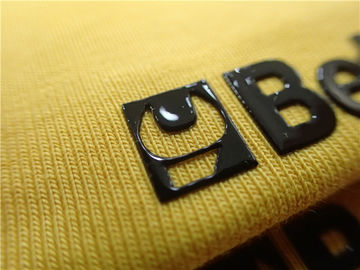 Etiquetas da transferência térmica da forma para o logotipo preto brilhante do silicone do Sportswear