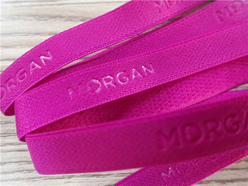 Forma de alta frequência macia cor-de-rosa 3D da faixa elástica ou logotipo no Webbing para o roupa interior
