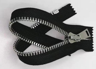 Zíper dos dentes da tração do ponto 5# dobro com cor do níquel do tecido de algodão
