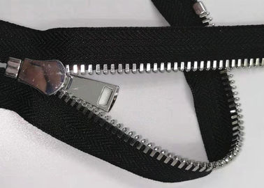 Zíper dos dentes da tração do ponto 5# dobro com cor do níquel do tecido de algodão