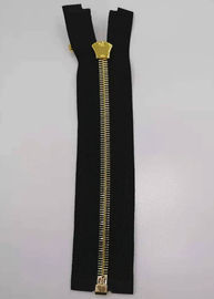 Zíper de bronze dos dentes do metal da extremidade aberta com cor brilhante do ouro para a matéria têxtil home
