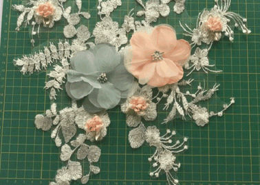 as flores 3D bordadas costuram/ferros no remendo para o acessório de Diy do Applique da roupa