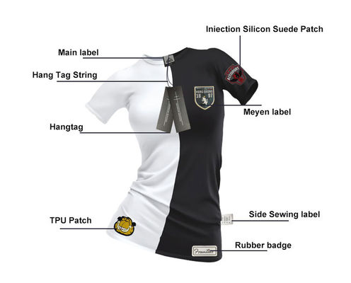 3D etiqueta impressa feita sob encomenda personalizada do crachá do logotipo TPU para a roupa