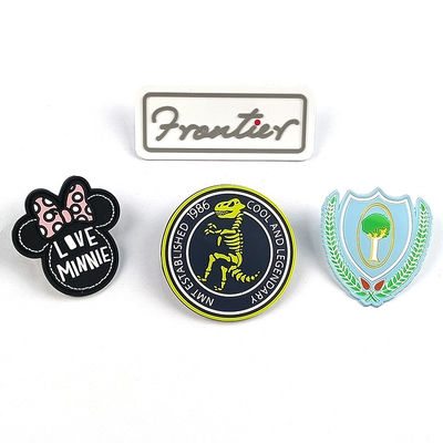 crachás do Pvc de 3D Logo Embossed Motif Rubber Patches para costurar a roupa
