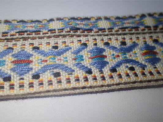 Da fita de grande resistência do jacquard do algodão estilo nacional colorido tecido feito sob encomenda